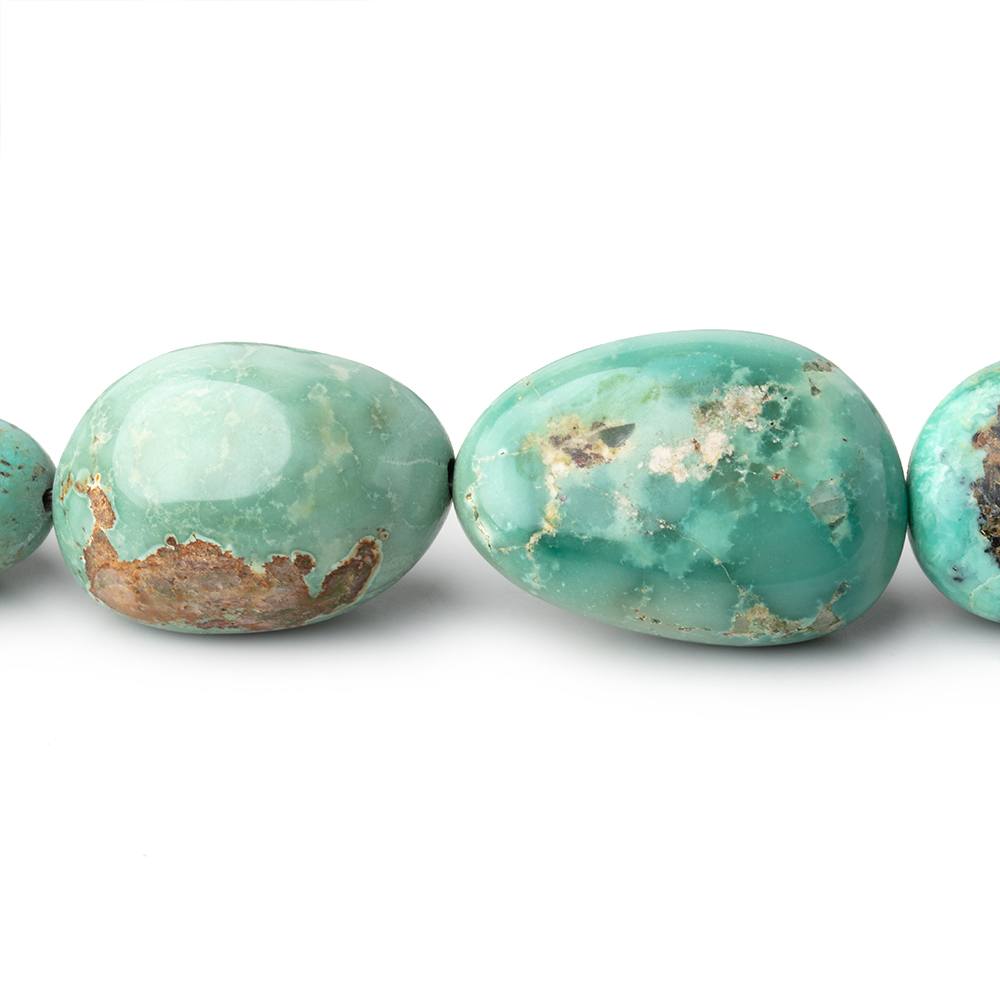14x12-27x19mm Persian Turquoise Plain Nuggets 18 inch 25 beads