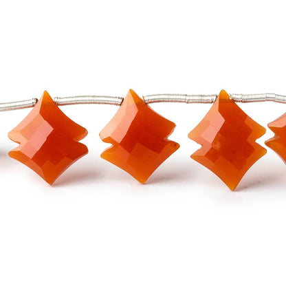 14x12mm - 17x13mm Carnelian faceted fancy shapes 8 inch 13 pieces