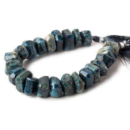 14x13-15x14mm Azurite center drilled faceted chunky nugget beads 7.5 inch 26 pieces A