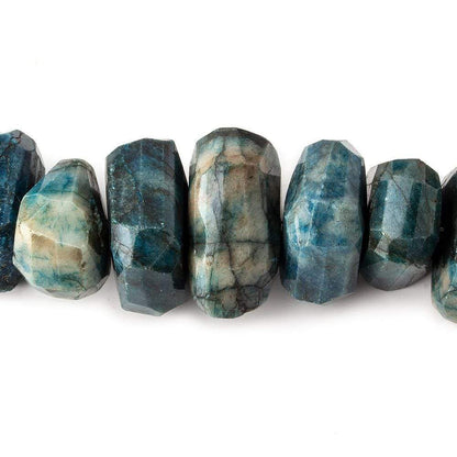 14x13-15x14mm Azurite center drilled faceted chunky nugget beads 7.5 inch 26 pieces A
