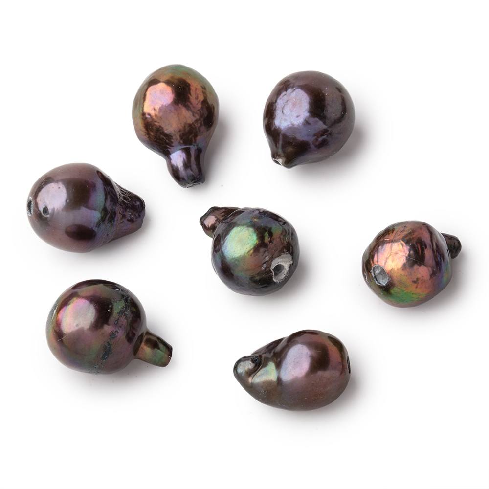 14x13-19x15mm Peacock Ultra Baroque 2.5mm Large Hole Focal Beads 1 piece