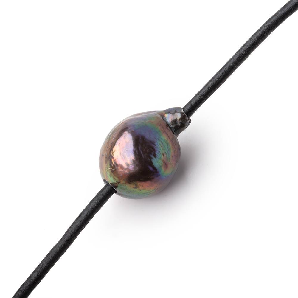 14x13-19x15mm Peacock Ultra Baroque 2.5mm Large Hole Focal Beads 1 piece