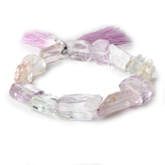 14x13-20x12mm Kunzite Faceted Nugget Beads 8 inch 13 pieces A