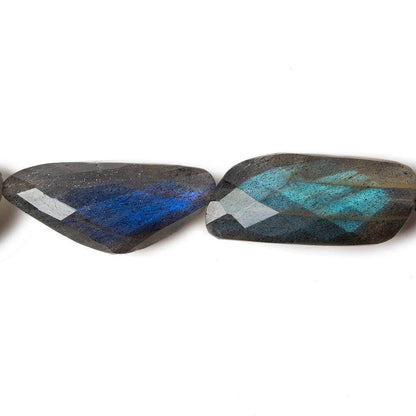 14x13-20x13mm Black Labradorite straight drill faceted nuggets 8 inch 8 beads