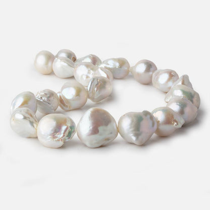 14x14-16x20mm  White Ultra Baroque Freshwater Pearl 16 inch 21 pieces A