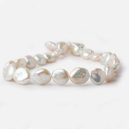 14x15-15x17mm Creamy White Coin Freshwater Pearls 16 inch 25 pieces