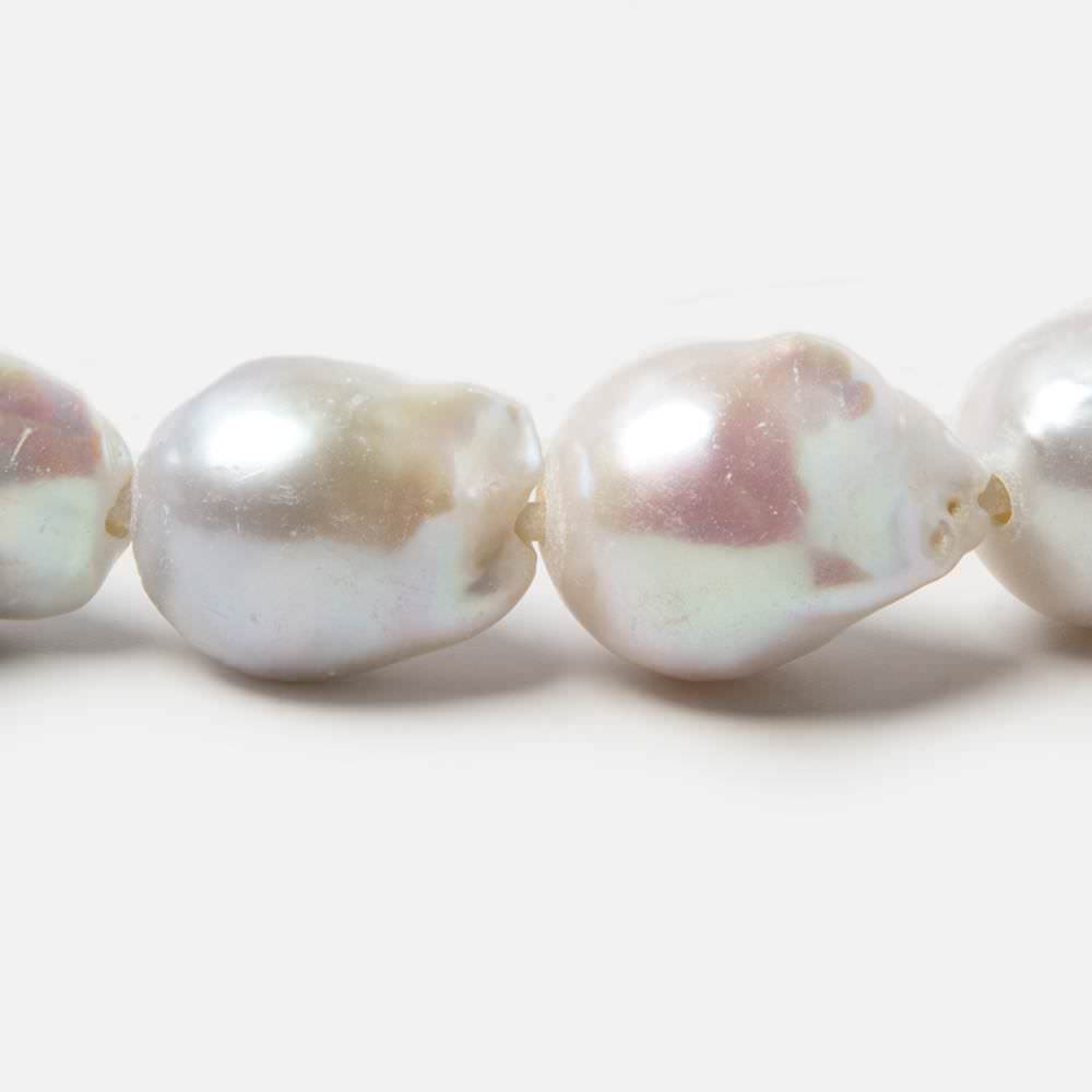 14x19-15x20mm Off White Ultra Baroque 2.5mm Hole Freshwater Pearls 5 pcs