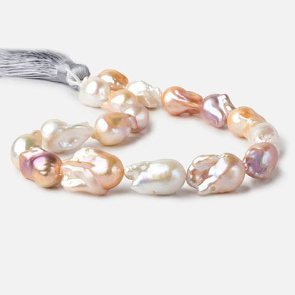 14x19-15x26mm Tri-Color Ultra Baroque Freshwater Pearls 16 inch 17 pieces AA grade