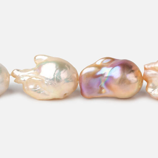 14x19-15x26mm Tri-Color Ultra Baroque Freshwater Pearls 16 inch 17 pieces AA grade