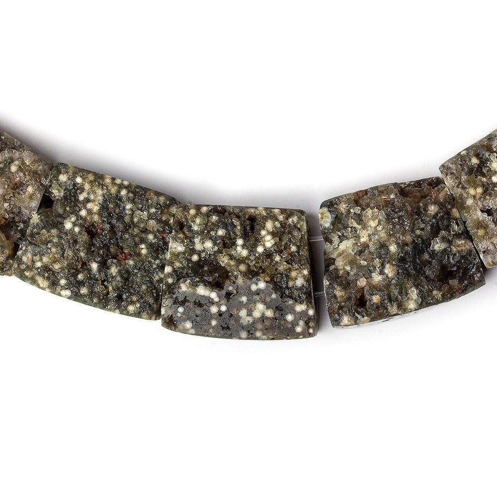 14x19-21x24mm Natural Crystal & Polished Ocean Jasper fancy shape Collar 25 beads AA