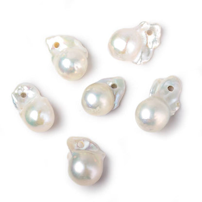 14x22mm Off White Baroque Large Hole Pearl Focal Bead 1 piece AAA
