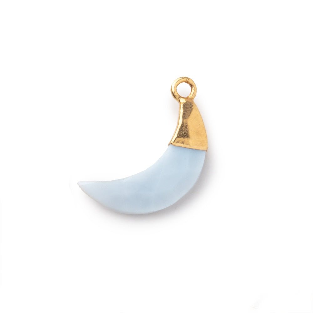 14x4mm Gold Leafed Owyhee Opal Faceted Crescent Moon Focal Pendant 1 piece