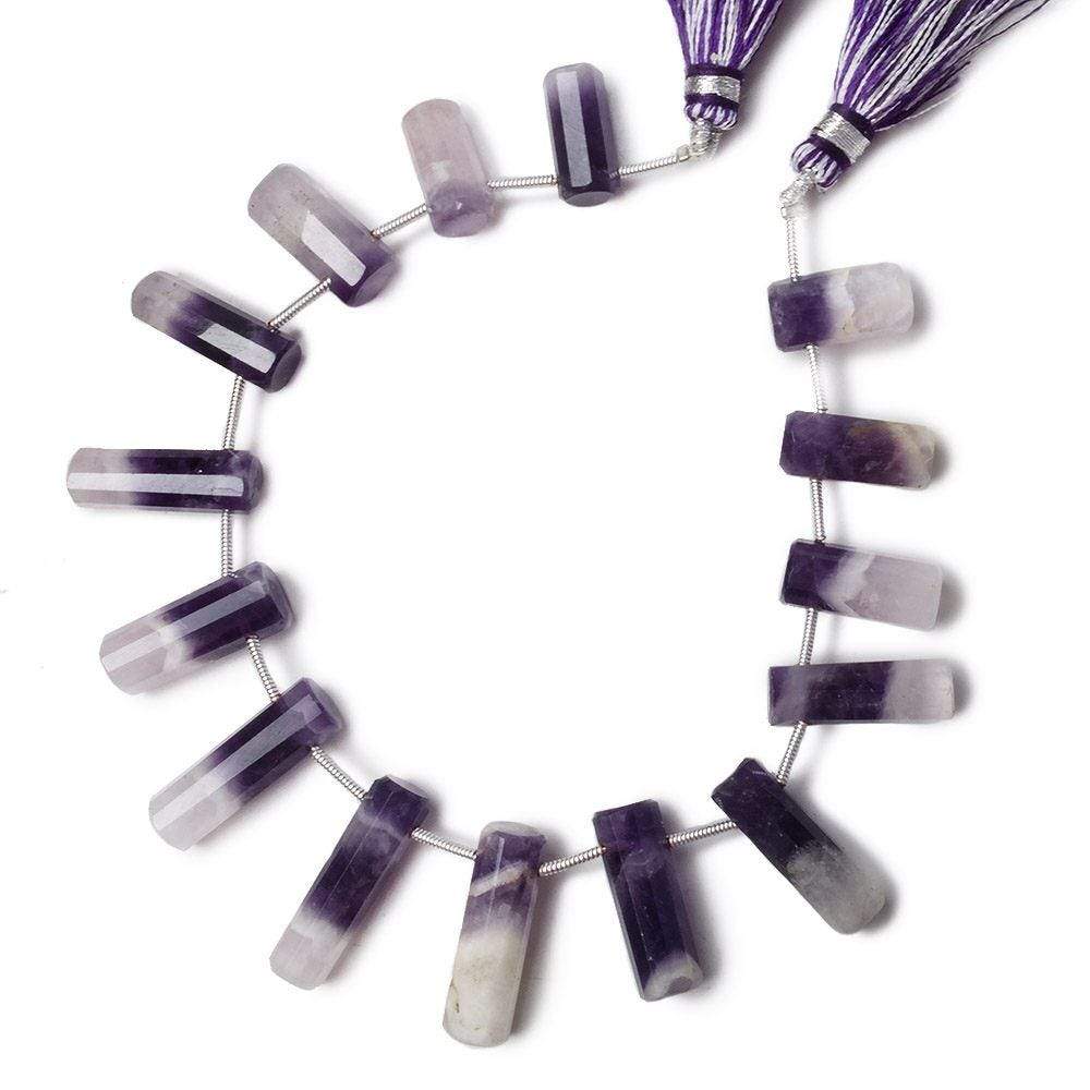 14x6-23x6mm Cape Amethyst Top Drilled Tube Beads 7.5 inch 15 pieces