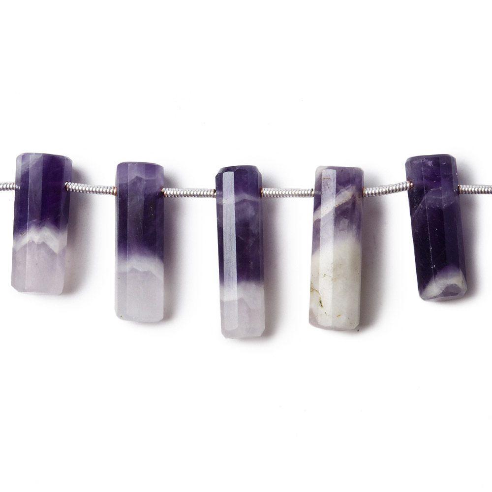 14x6-23x6mm Cape Amethyst Top Drilled Tube Beads 7.5 inch 15 pieces