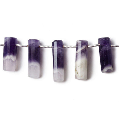 14x6-23x6mm Cape Amethyst Top Drilled Tube Beads 7.5 inch 15 pieces
