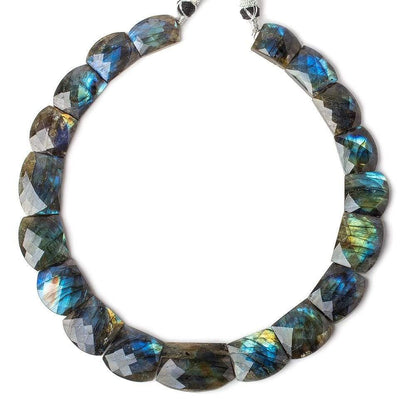 14x8-23x13mm Labradorite Faceted Fancy Cut Horizontal Collar 39 beads AA