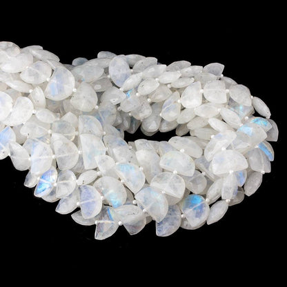 14x9-16x9mm Rainbow Moonstone faceted Half Moon beads 15.5 inch 36 pieces AA