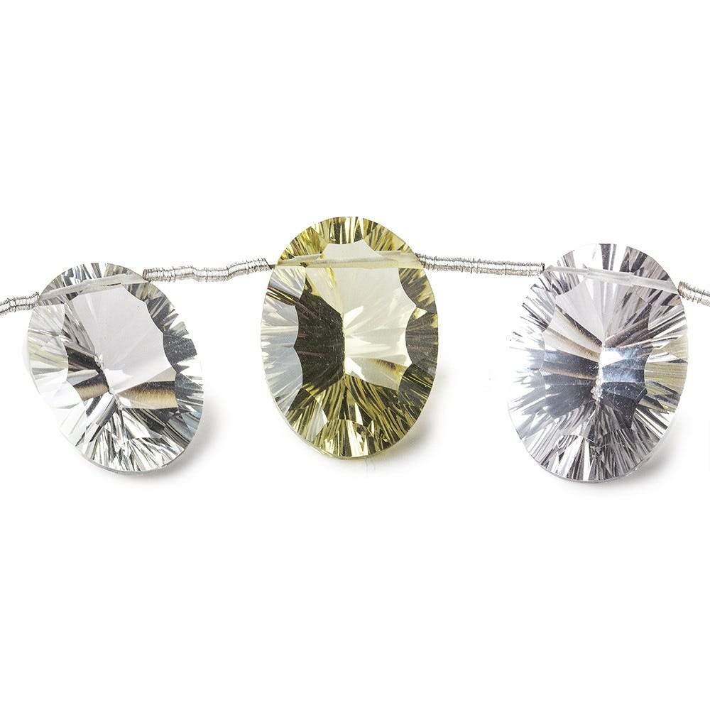 14x9-18x12mm Multi-gemstone Concave Faceted Oval Beads 11 pieces AAA