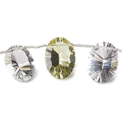 14x9-18x12mm Multi-gemstone Concave Faceted Oval Beads 11 pieces AAA