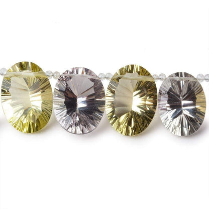 14x9-18x12mm Multi-gemstone Concave Faceted Oval Beads 11 pieces AAA