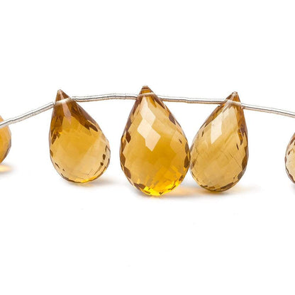 14x9 -19x12mm Madeira Citrine Faceted Tear Drop Beads 7 inch  13 pieces