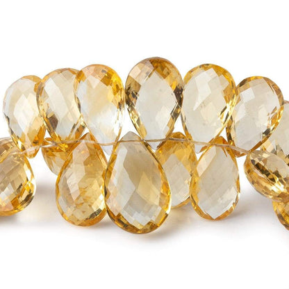 14x9-20x13mm Citrine Faceted Pear Beads 7.5 inch 48 pieces