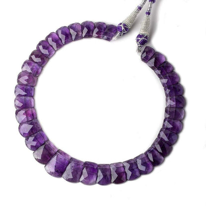 14x9-20x15mm Amethyst double drilled faceted fancy shape collar 34 beads