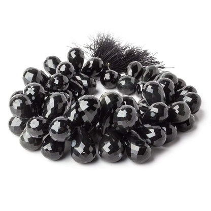 14x9-21x11mm Snowflake and Rainbow Obsidian Faceted Teardrops 8.5 inch 60 beads AA