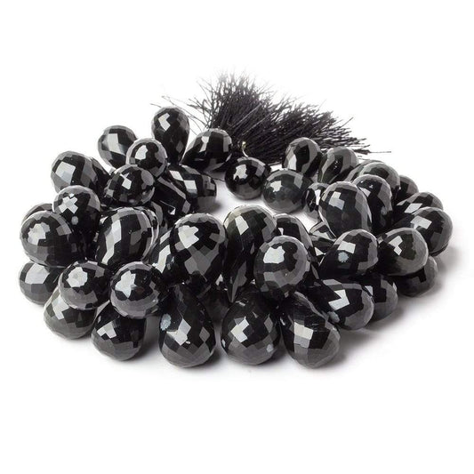 14x9-21x11mm Snowflake and Rainbow Obsidian Faceted Teardrops 8.5 inch 60 beads AA