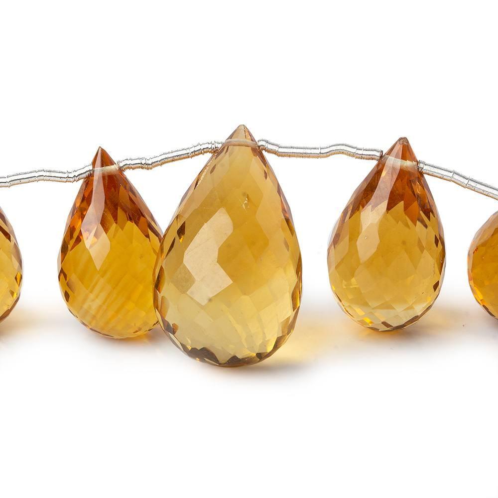 14x9-22x13mm Madeira Citrine Faceted Tear Drop Beads 8 inch 13 beads