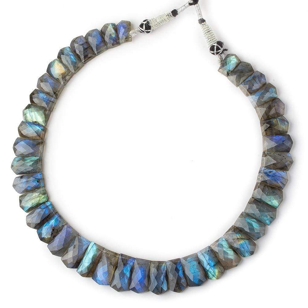 14x9-23x11mm Labradorite double drilled fancy shape collar 40 beads
