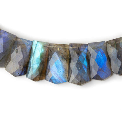 14x9-23x11mm Labradorite double drilled fancy shape collar 40 beads