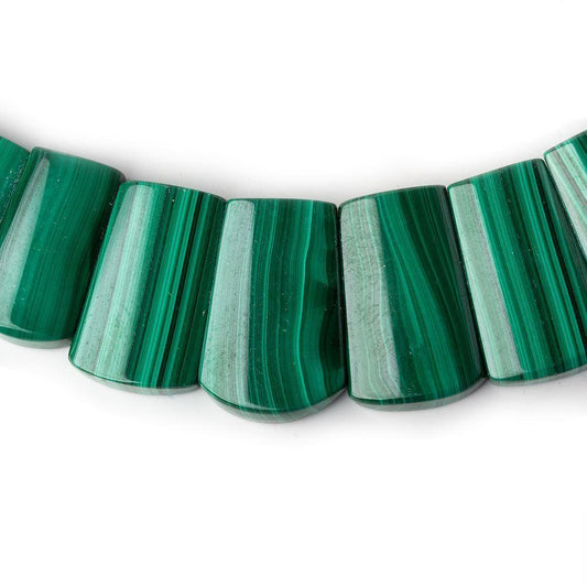 14x9-23x15mm Malachite double drilled plain fancy shape collar 33 beads