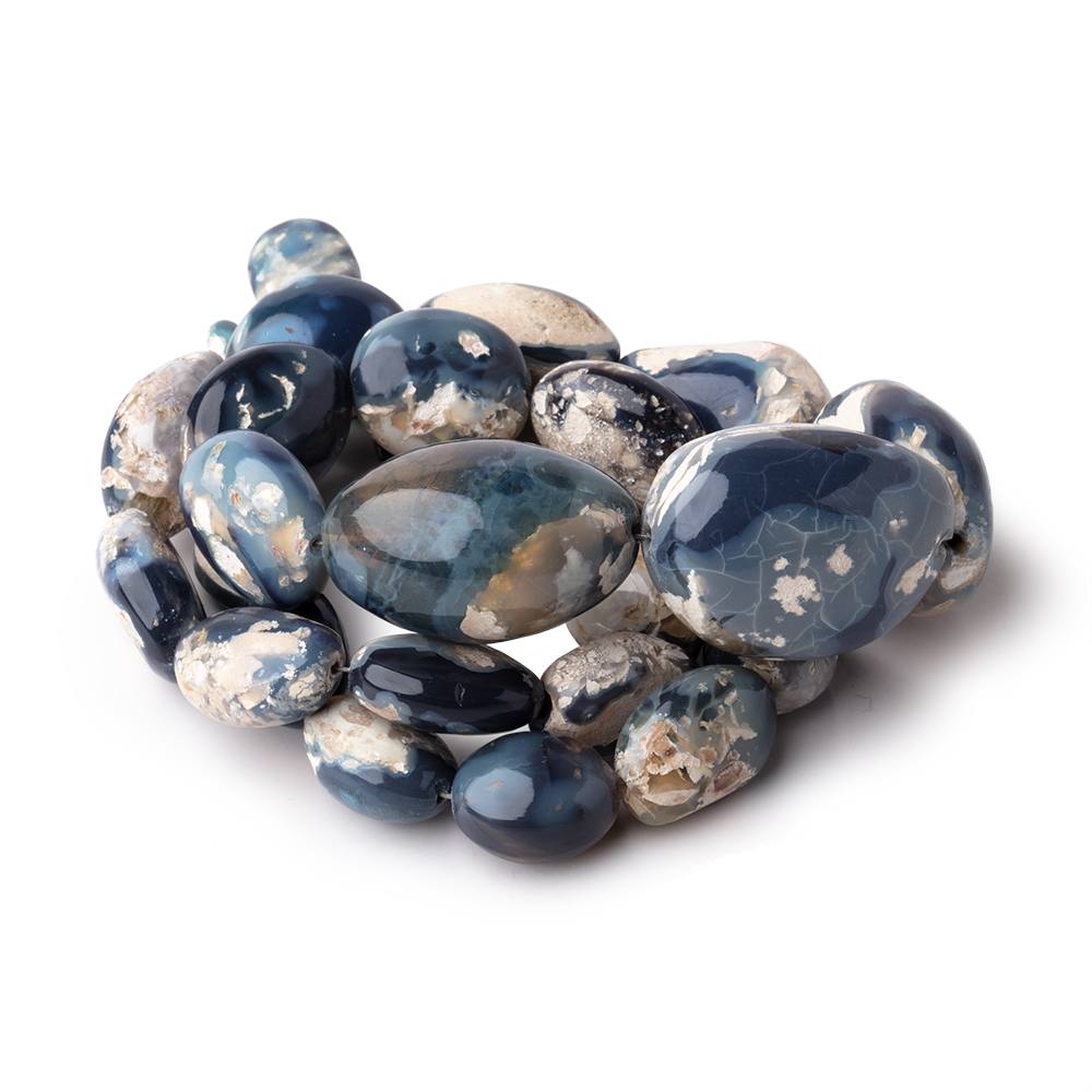 14x9-28x21mm Australian Opal & Matrix Plain Nuggets 19 inch 27 Beads AA