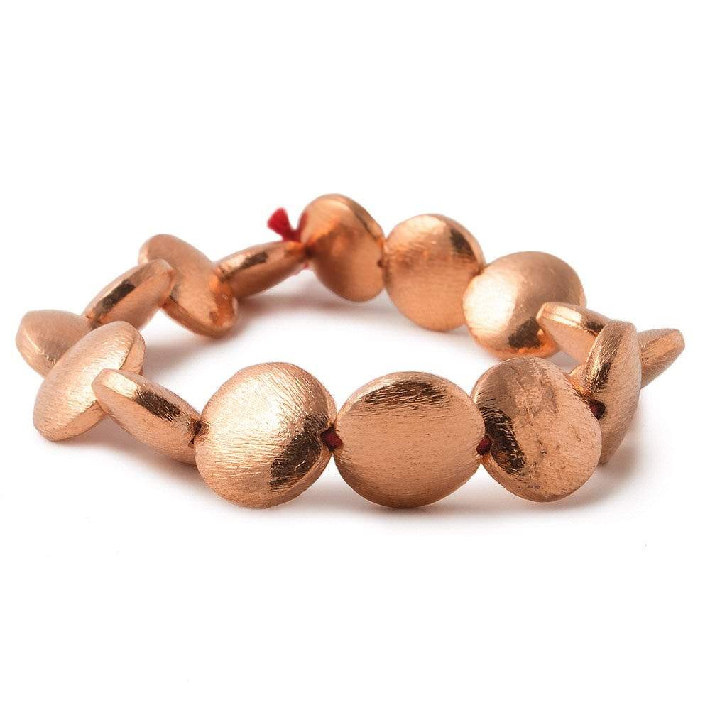 14xmm Brushed Copper Bead Coin 8 inch 14 pcs