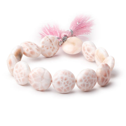 15-15.5mm Natrolite Plain Coin Beads 7.5 inch 13 pieces