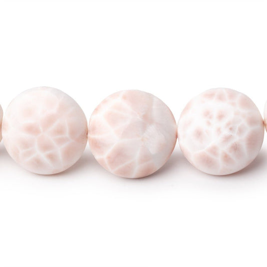 15-15.5mm Natrolite Plain Coin Beads 7.5 inch 13 pieces