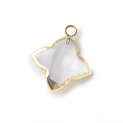 15-16mm Gold Leafed Crystal Quartz 4 Pointed Star Focal Pendant 1 piece