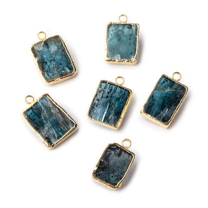 15-16mm Gold Leafed Kyanite Rectangular Slice Focal Bead 1 piece