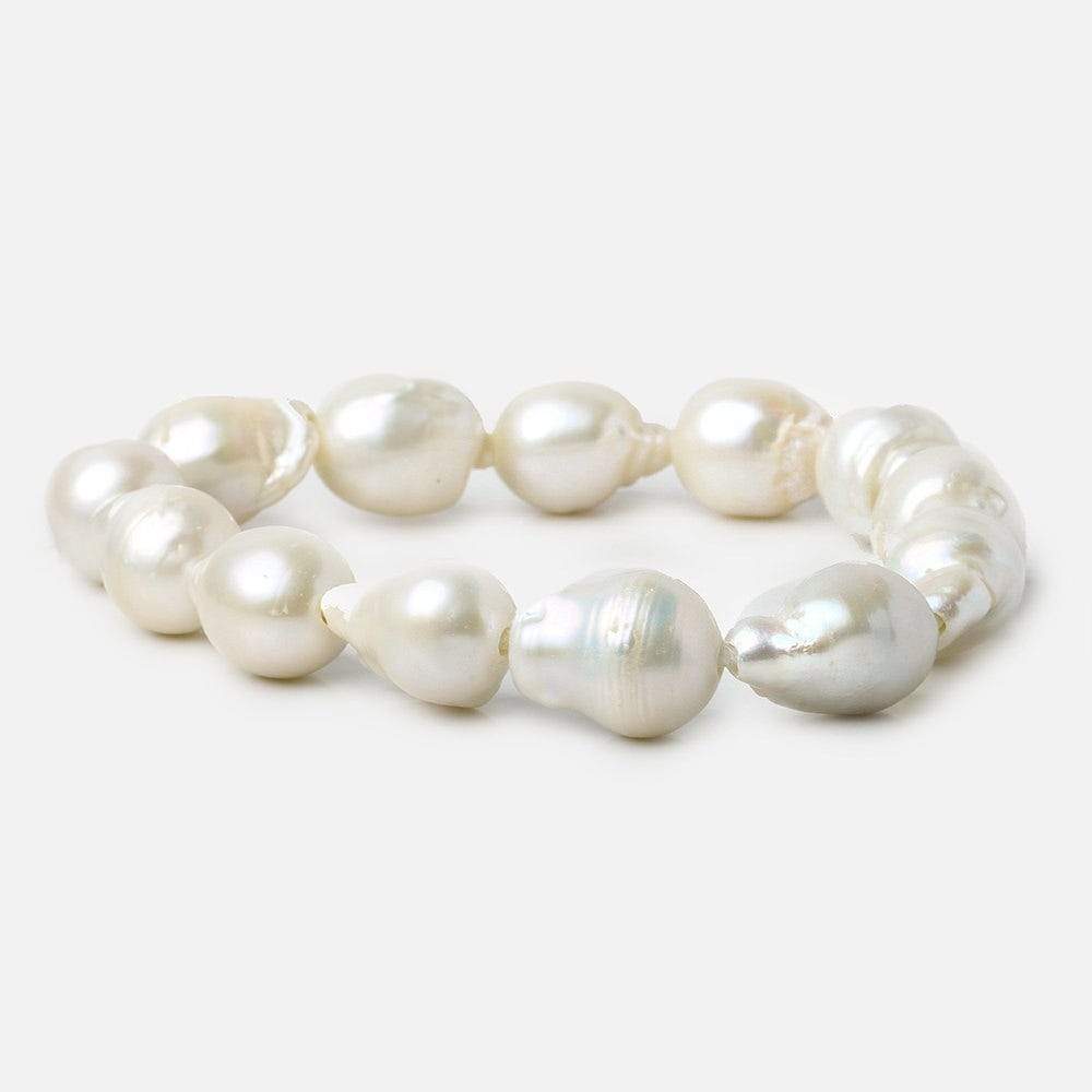 15-16mm Off White Ultra Baroque Large Hole Freshwater Pearls 8 inch 13 pieces