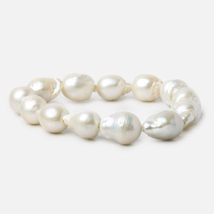 15-16mm Off White Ultra Baroque Large Hole Freshwater Pearls 8 inch 13 pieces