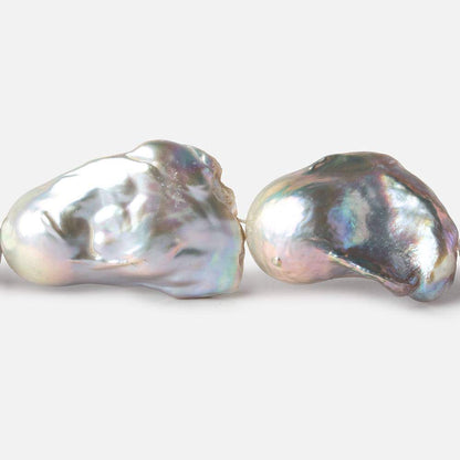 15-16mm Silver Ultra Baroque Freshwater Pearls 16 inch 13 pcs .8mm drill hole AAA