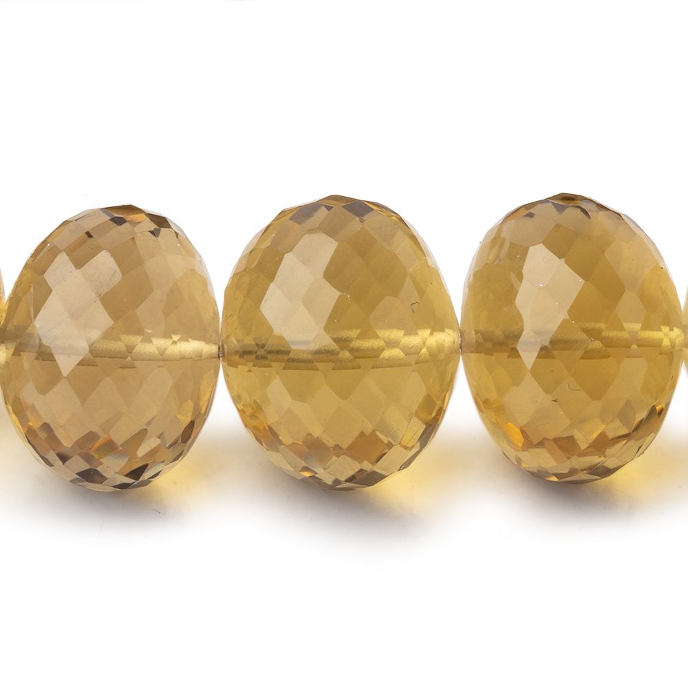 15-16mm Whiskey Quartz Faceted Rondelle Beads 16 inch 37 pieces AA