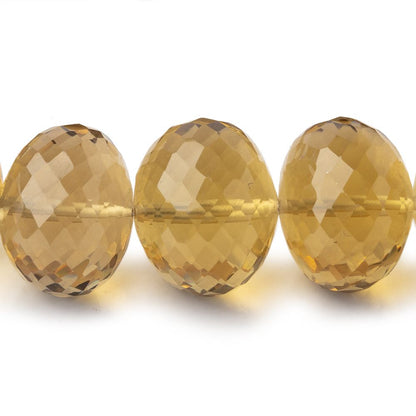 15-16mm Whiskey Quartz Faceted Rondelle Beads 16 inch 37 pieces AA