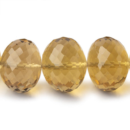 15-16mm Whiskey Quartz Faceted Rondelle Beads 16 inch 37 pieces AA