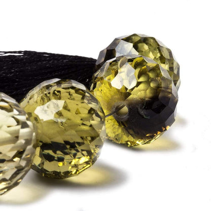 15-17mm Bi-Colored Quartz large hole Concave Faceted Rondelles 4 inch 7 beads AA