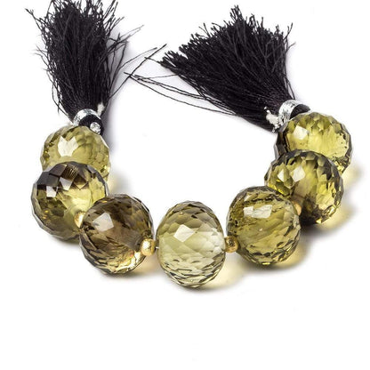 15-17mm Bi-Colored Quartz large hole Concave Faceted Rondelles 4 inch 7 beads AA