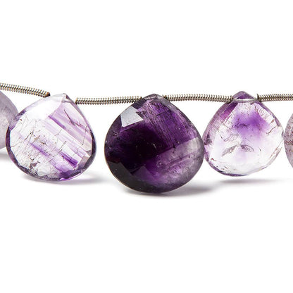 15-17mm Mossy Amethyst Faceted Heart Beads 8 inch 13 beads
