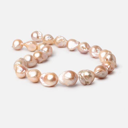 15-20mm Peach Ultra Baroque Freshwater Pearls 16 inch 22 Beads