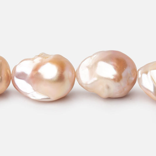 15-20mm Peach Ultra Baroque Freshwater Pearls 16 inch 22 Beads